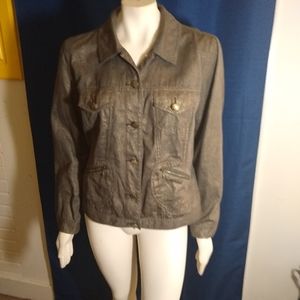 Chicos Jacket  2 Metallic/Gold Bronze Great Neutra